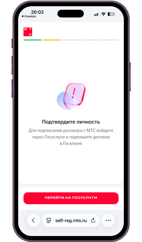 Подтверждение через Госуслуги